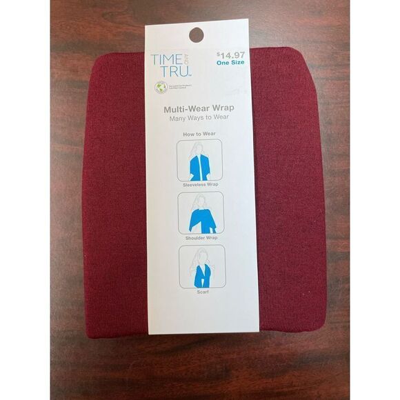 NWT Time and Tru Multi-Wear Wrap In Red - Picture 1 of 3